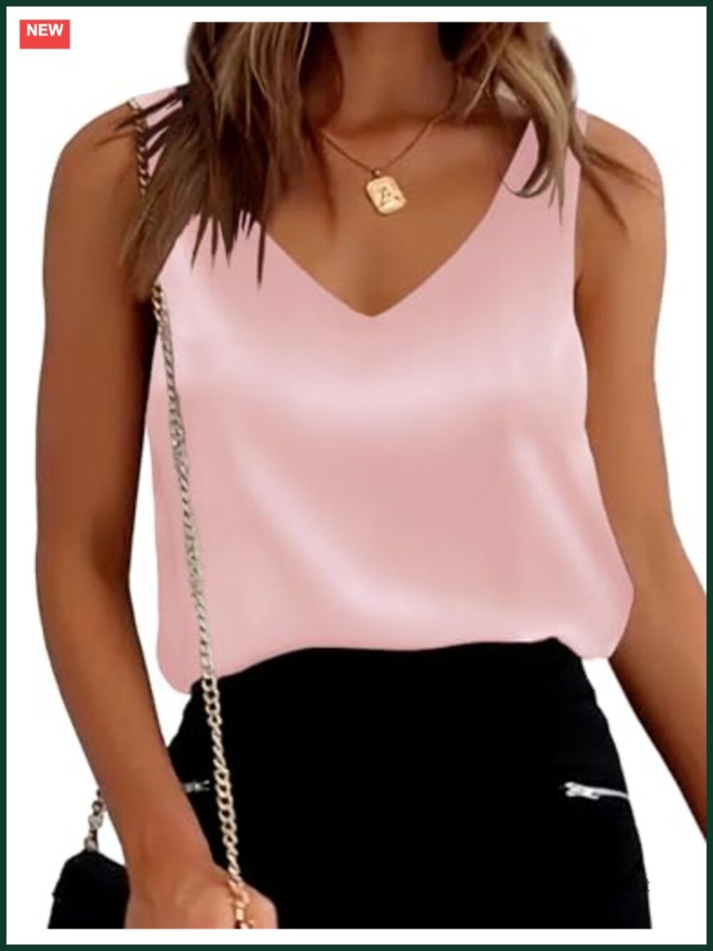 Womens Satin Tank Top Sleeveless V Neck Silky Blouse Dressy Casual Summer Shirt